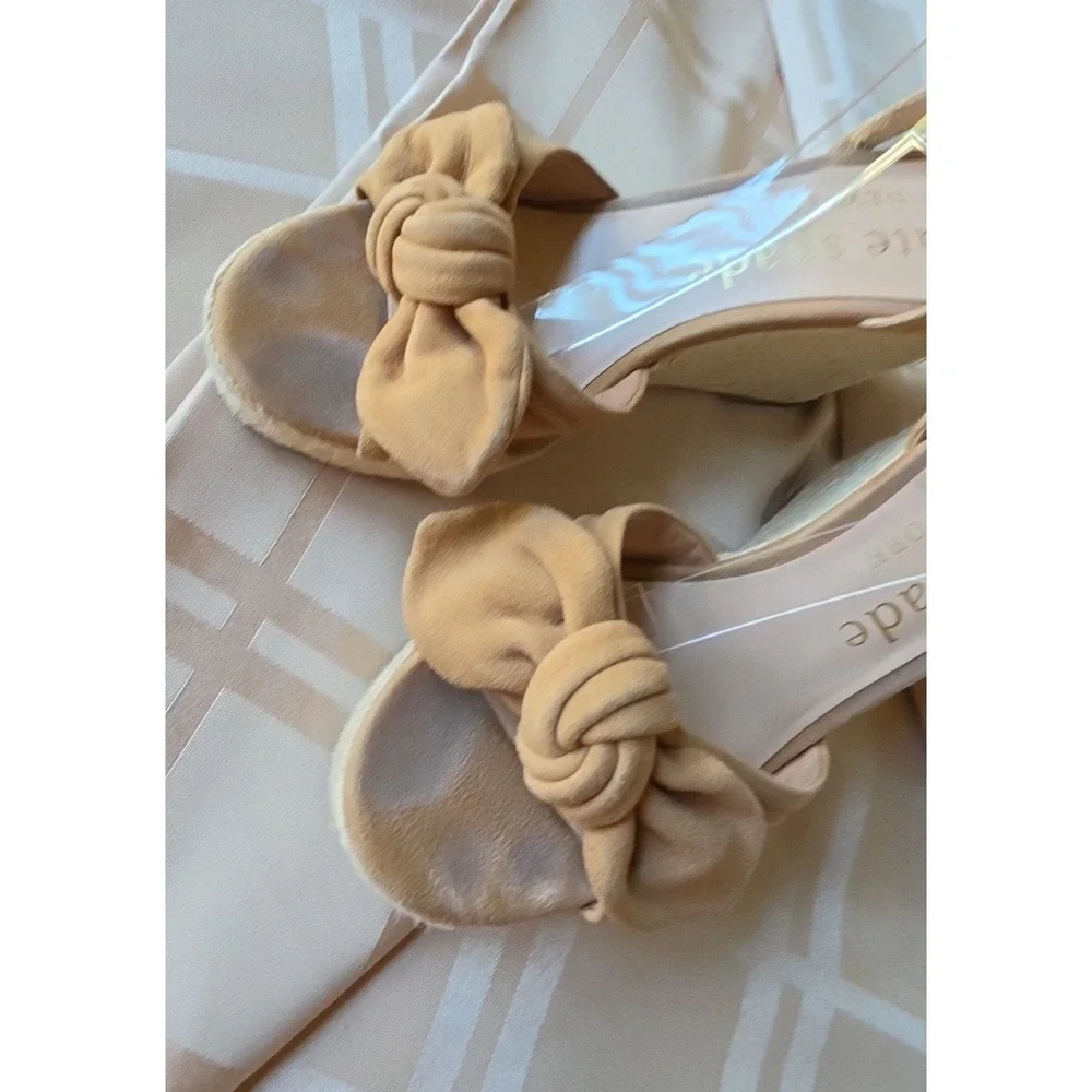 Kate Spade New York Women's Tianna Toe Knotted Bow Espadrille Wedge Sandals - 8B - Picture 4 of 14
